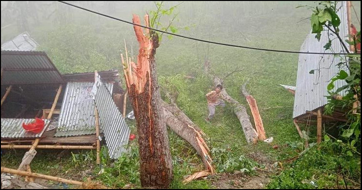 হঠাৎ ঘূর্ণিঝড়ে লন্ডভন্ড ২৪ গ্রাম