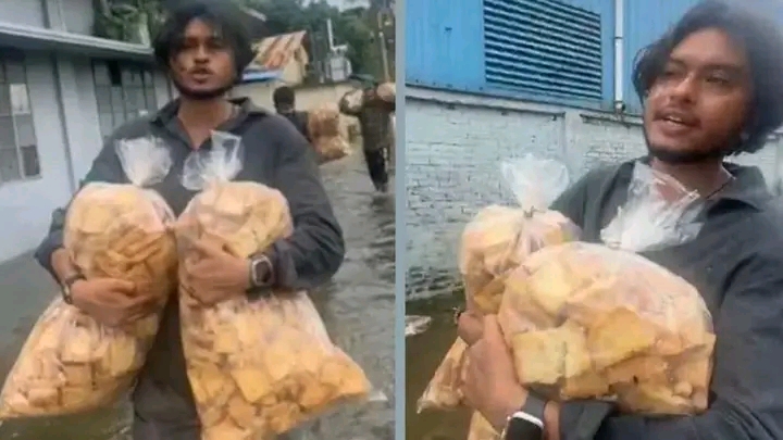 নোয়াখালীর ছেলে শুকনো খাবার নিয়ে মানুষের দুয়ারে দুয়ারে