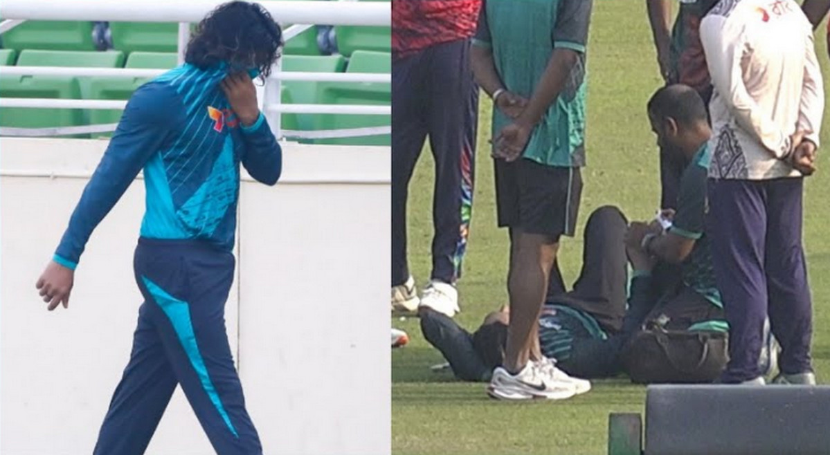 অনুশীলনে বলের আঘাতে কাঁদতে কাঁদতে মাঠ ছাড়লেন সৌম্য, চ্যাম্পিয়ন্স ট্রফি শেষ