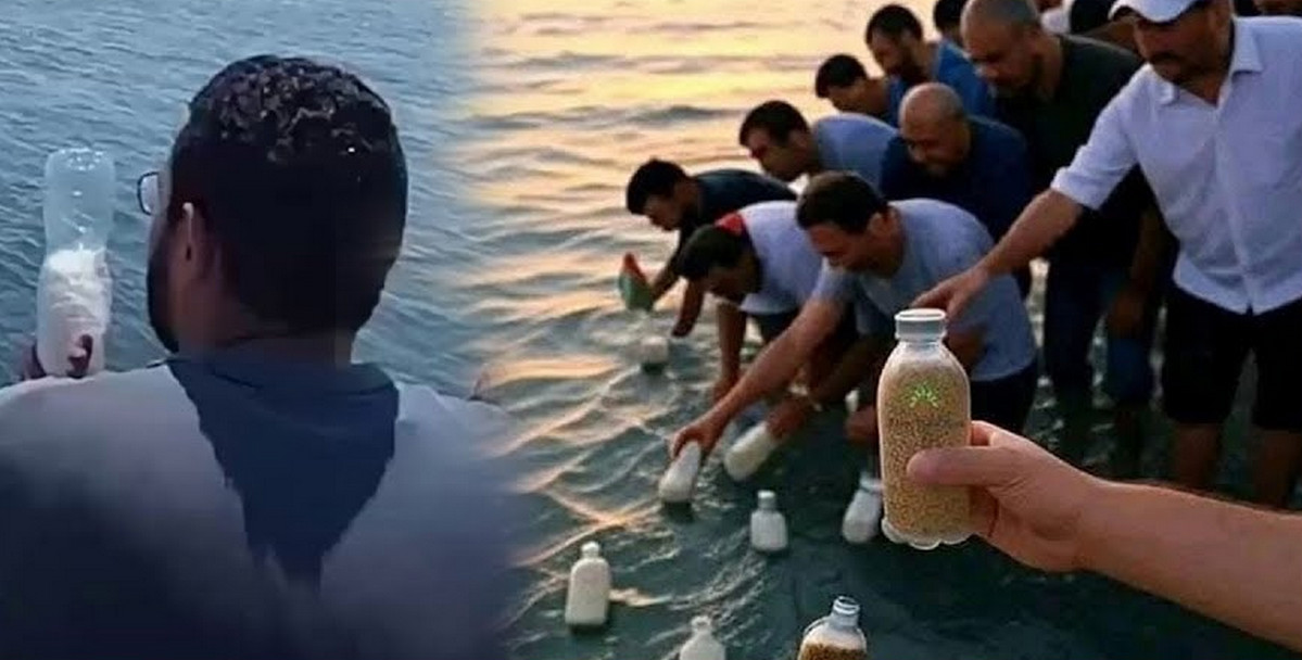 মিশরীয়দের অভিনব উদ্যোগ: গাজায় পৌঁছালো চাল-ডাল ভর্তি বোতল!