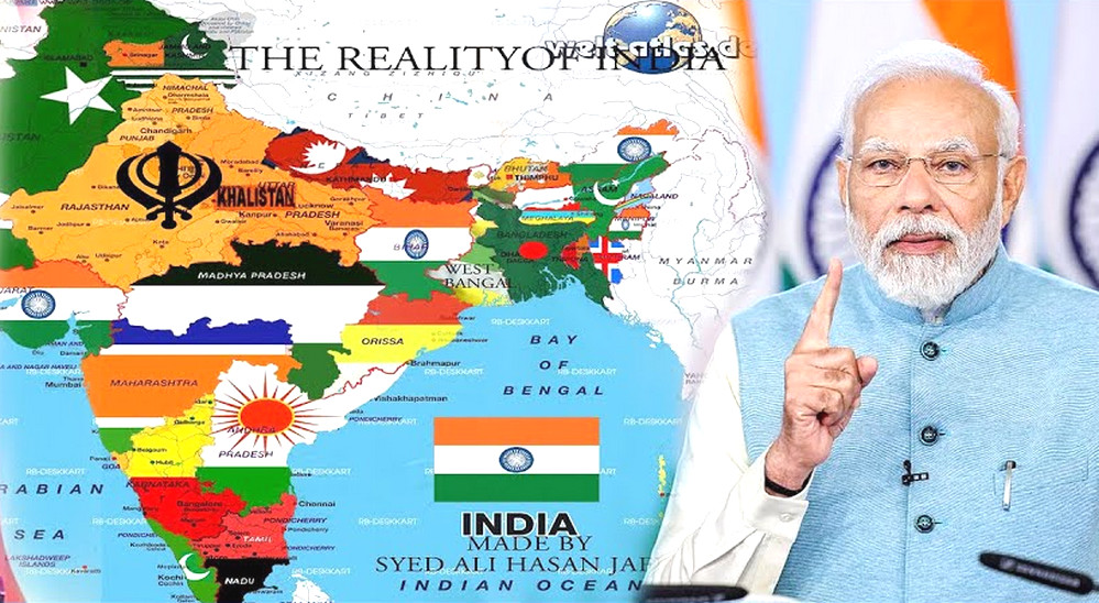 এবার ভারতকে ভেঙে ফেলার ডাক, নতুন মানচিত্র প্রকাশ