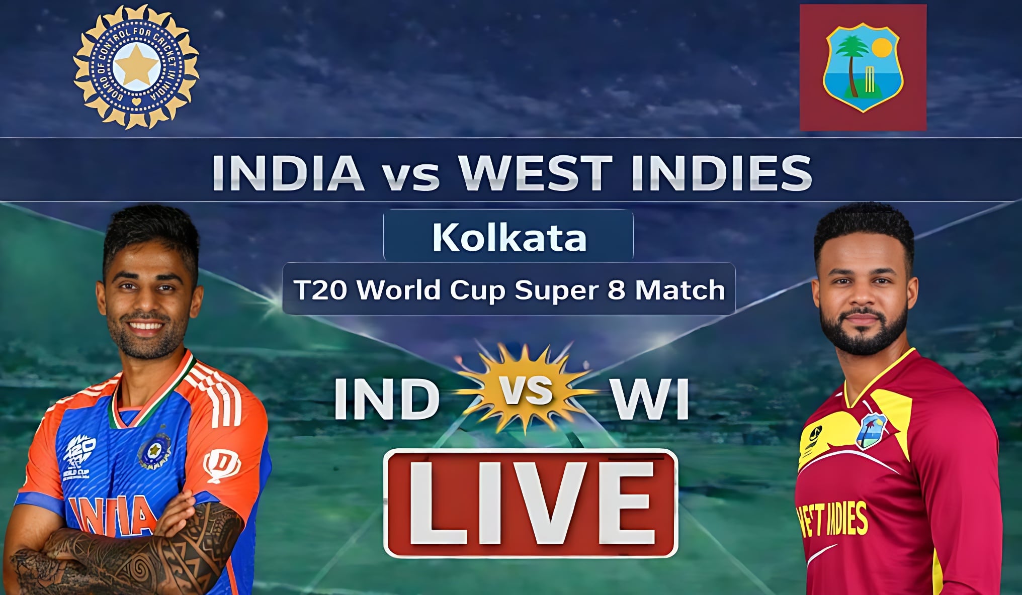 West Indies Vs India; লাইভ দেখুন এখানে