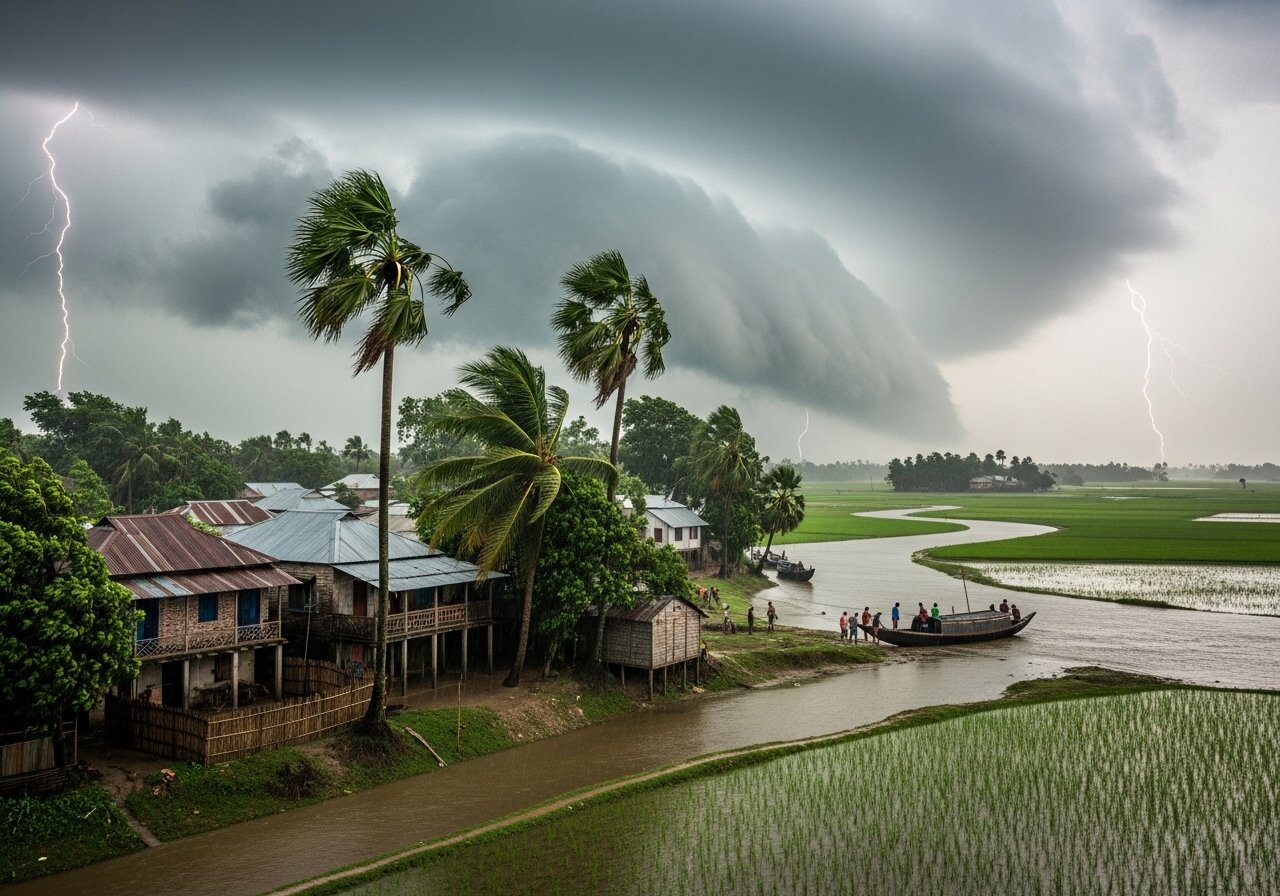 ১৩ জেলায় দুপুরের মধ্যে ঝড়ের পূর্বাভাস