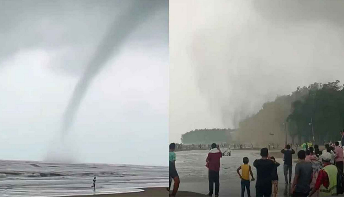 কক্সবাজার সৈকতে শক্তিশালী টর্নেডোর আঘাত