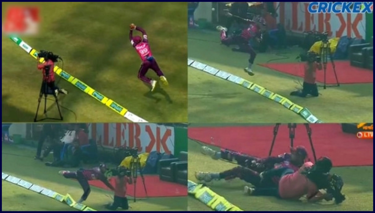 ছক্কা বাঁচাতে গিয়ে ক্যামেরাম্যানের সামনে নাজমুলের অদ্ভুত কান্ড