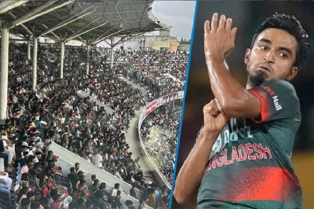 গ্যালারিতে তানজিম সাকিবের নামে স্লোগানের ঝড়