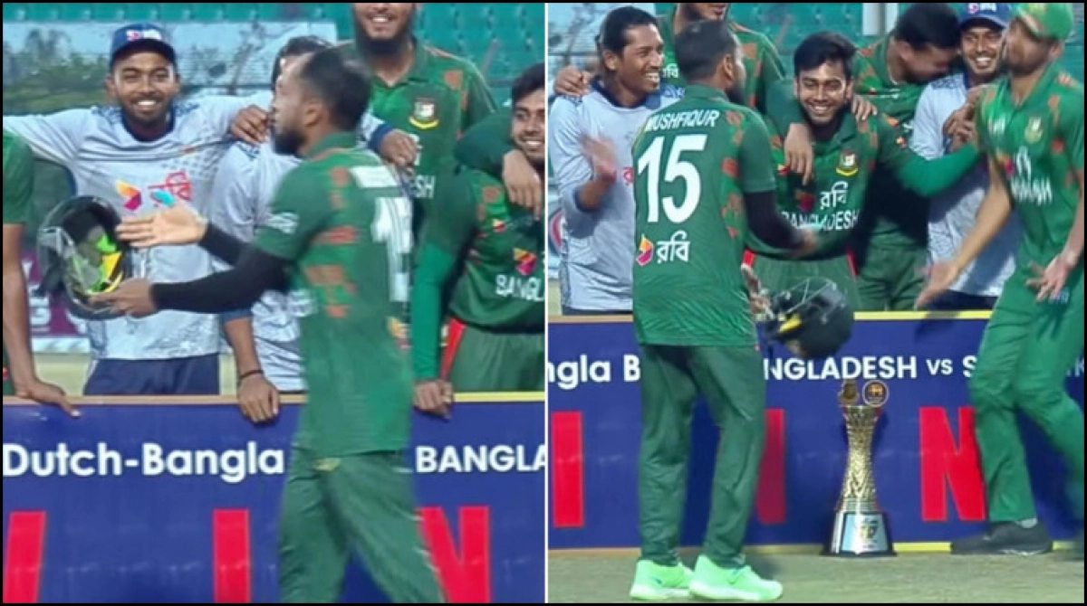 সিরিজ জয়ে মুশফিকের ‘হেলমেট’ উদযাপন (ভিডিও সহ)
