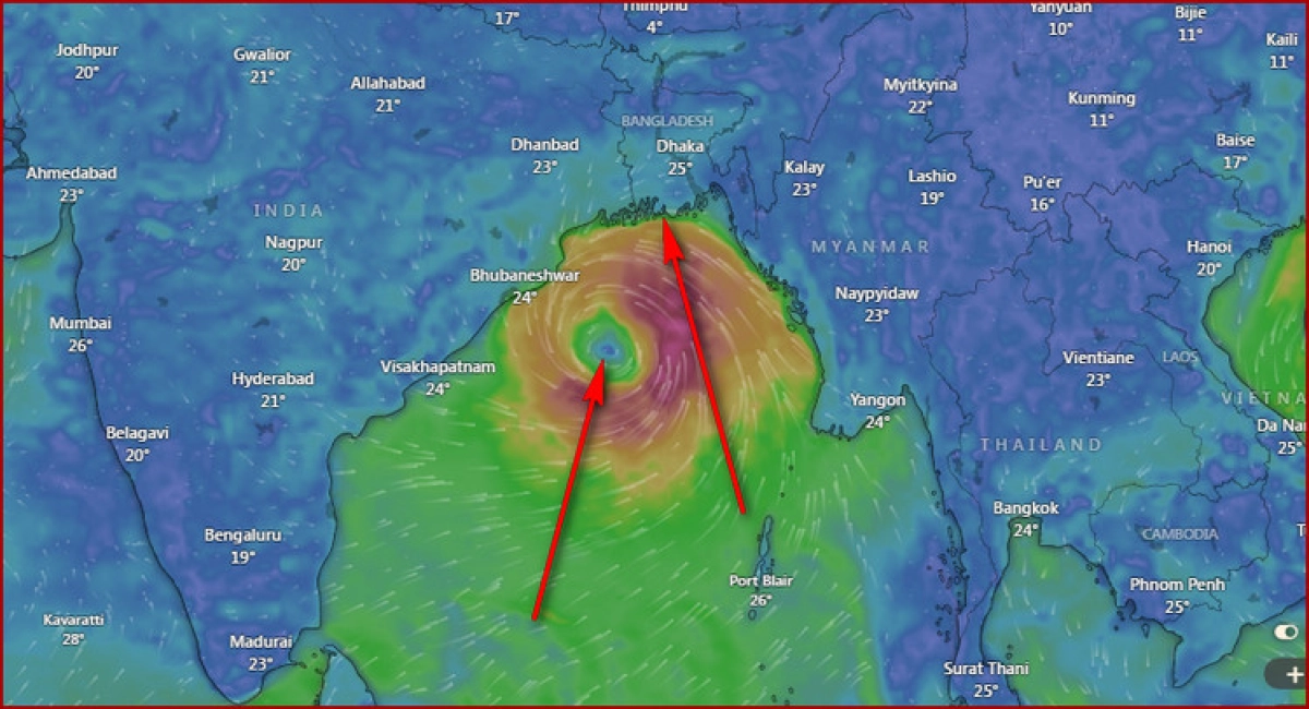 ভয়ংকর রূপ নিচ্ছে বঙ্গোপসাগরে সৃষ্ট ঘূর্ণিঝড় ‘ডানা’ আঘাত হানবে যেখানে (সরাসরি দেখে নিন ঝড়ের অবস্থান)
