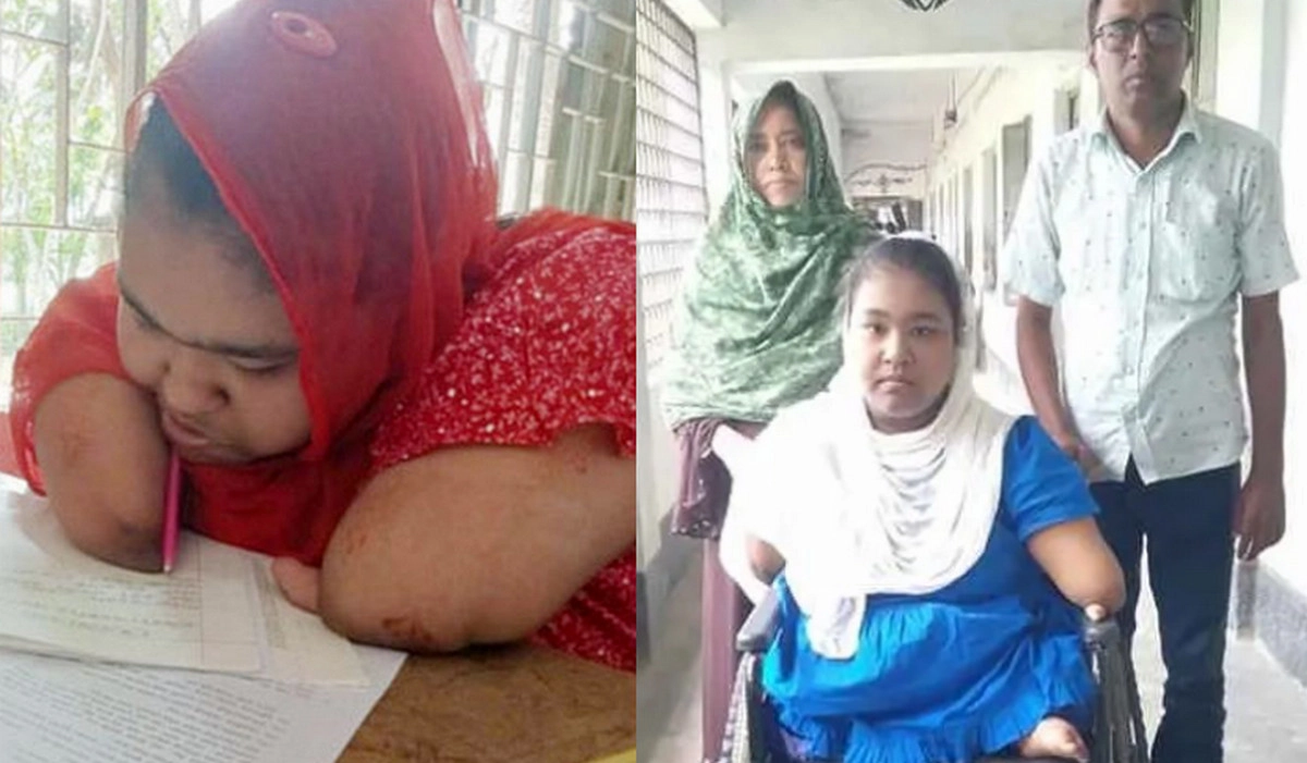 হাত-পা ছাড়াই এসএসসির রেজাল্টে জিরার বড় চমক