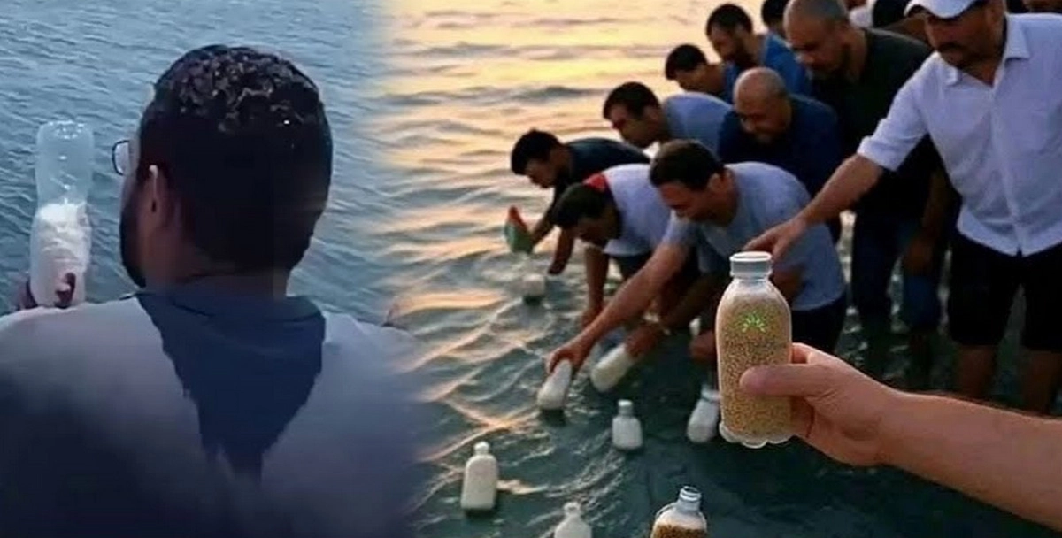 মিশরীয়দের অভিনব উদ্যোগ: গাজায় পৌঁছালো চাল-ডাল ভর্তি বোতল!