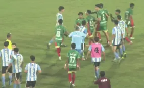 বাংলাদেশ-আর্জেন্টিনা ম্যাচে মারামারি, লাল কার্ড ২ ফুটবলার